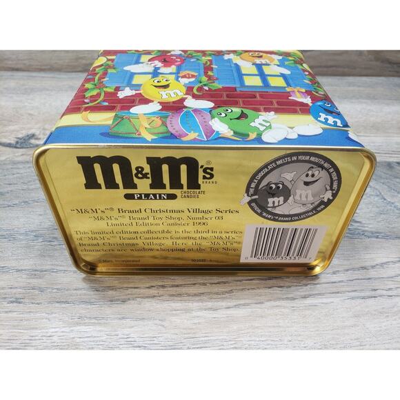 M&M's Limited Edition Christmas Village Candy Toy Shop Collectors Tin 1996 Empty - Picture 7 of 7